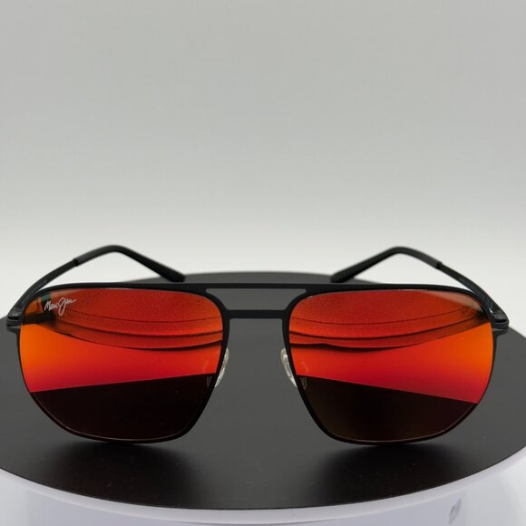 Maui Jim Sharks Cove Black Hawaii Lava Polarized Sunglasses MJ605-02 - Picture 2 of 11